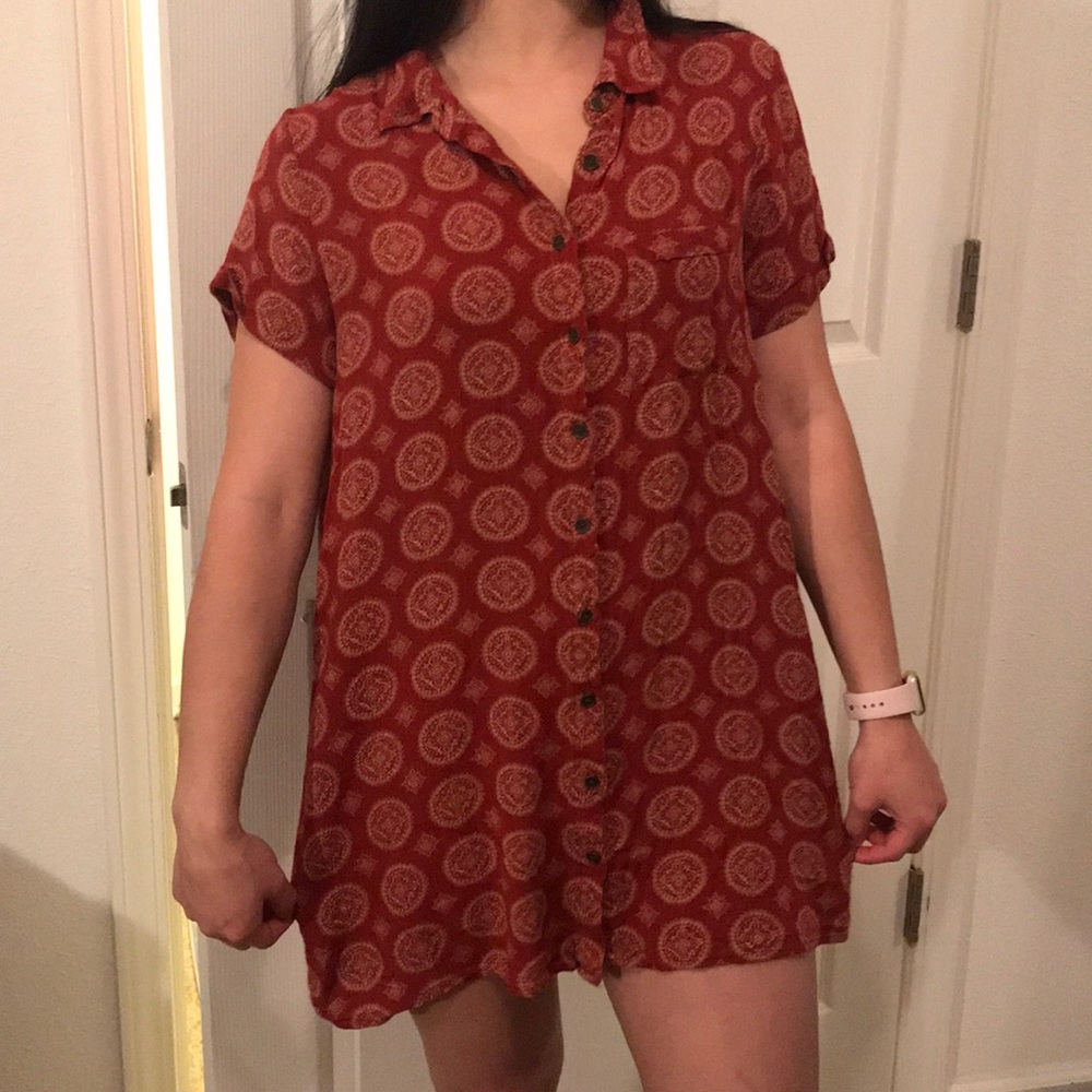 Boho button down dress